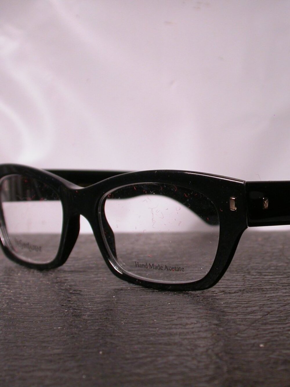 Authentic Yves Saint Laurent Jet Black WIDE Luxury Eyeglasses Made in Italy